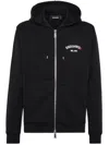 Dsquared2 Black Sweatshirt With Hood And Zip And Logo Detail On The Front In Cotton Man