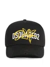 Dsquared2 Logo-embroidered Distressed Baseball Cap In Black