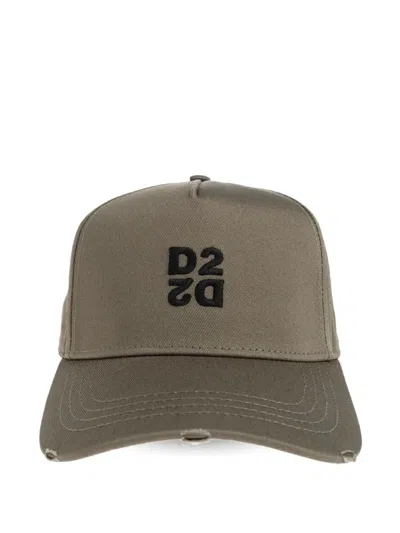DSQUARED2 DSQUARED2 DSQUARED2 LOGO-EMBROIDERED DISTRESSED BASEBALL CAP