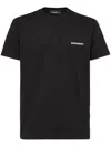 Dsquared2 Black Crewneck T-shirt With Front Logo And Graphic Print On The Back In Cotton Man In Black