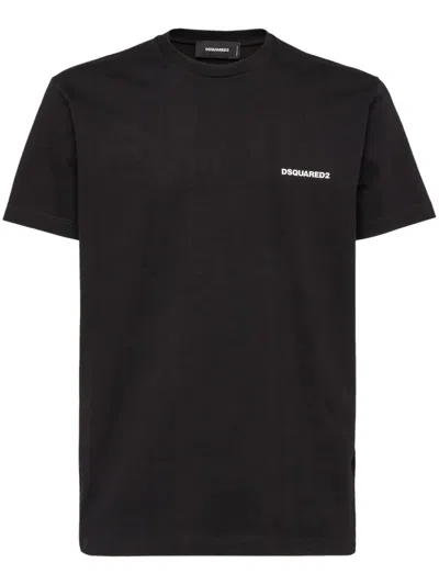 Dsquared2 Map-print Cotton T-shirt In Black
