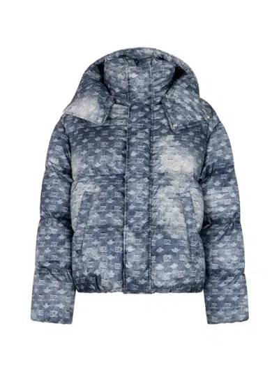 Dsquared2 Monogrammed Down Jacket In Blue