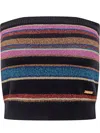 Dsquared2 Multicolor Striped Bandeau Top In Black