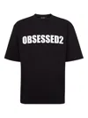 Dsquared2 Black Crewneck T-shirt With Maxi Logo Lettering On The Front In Black