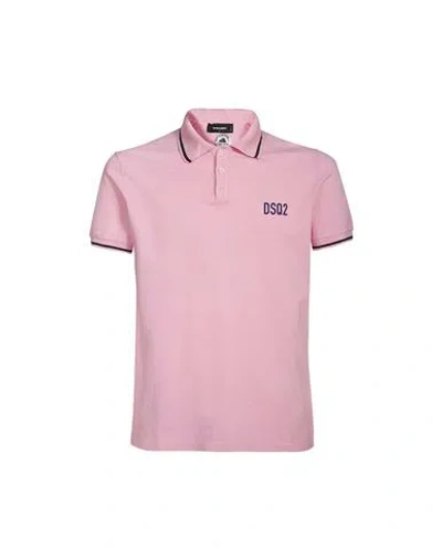 Dsquared2 Polo Shirt Man Polo Shirt Pink Size Xxl Cotton