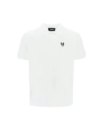 Dsquared2 Polo Shirt Man Polo Shirt White Size Xl Cotton