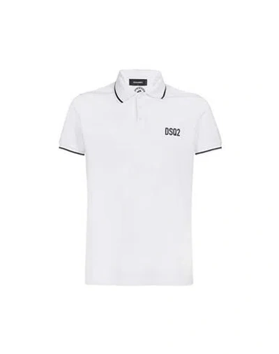 Dsquared2 Polo Shirt Man Polo Shirt White Size Xxl Cotton