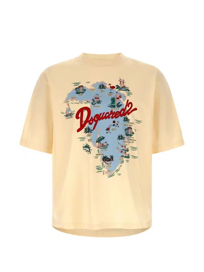Dsquared2 Printed Crew Neck T-shirt In Multi