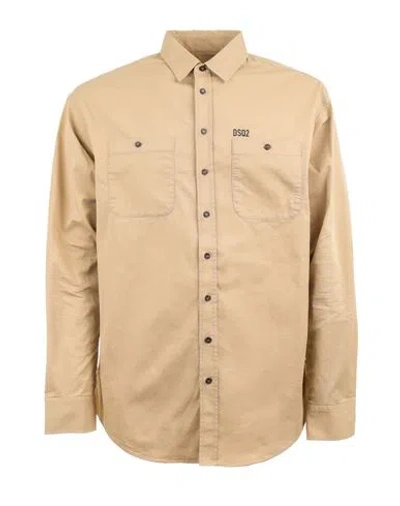 Dsquared2 Shirt Man Shirt Beige Size 46 Cotton