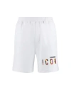 Dsquared2 Cotton Logo-print Shorts In White