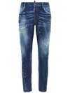 Dsquared2 Medium Easy Red Spots Wash Skater Jean In Blue