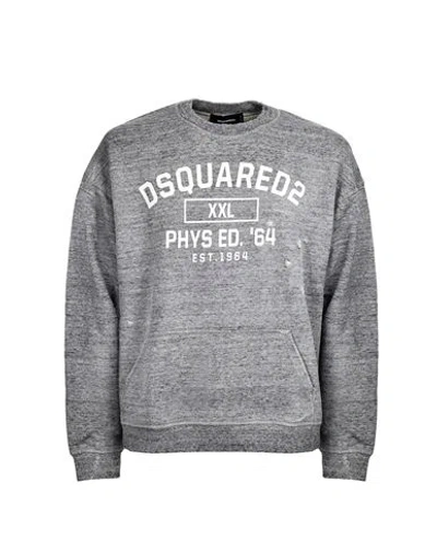 Dsquared2 Sweatshirt Man Sweatshirt Grey Size Xxl Cotton In Gray
