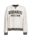 Dsquared2 Ceresio 9 Fleeced-cotton Mike Crewneck Swetshirt With Print In White