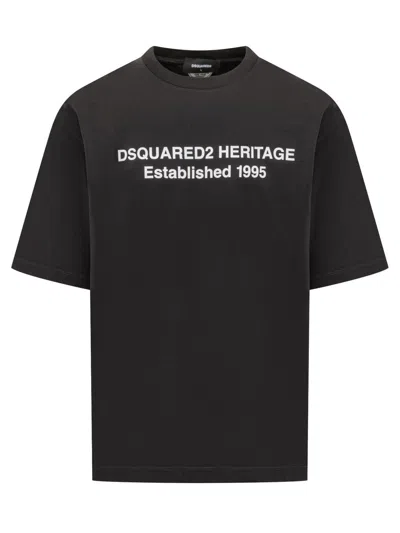 Dsquared2 Men Logoed T-shirt In Black