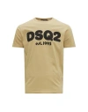 Dsquared2 Man T-shirt Sand Size L Cotton In Beige