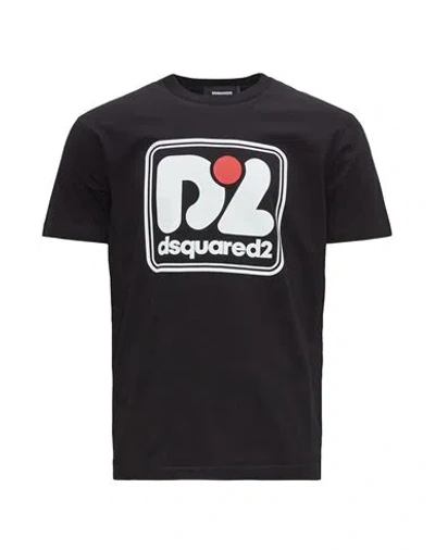 Dsquared2 Man T-shirt Black Size M Cotton In Black