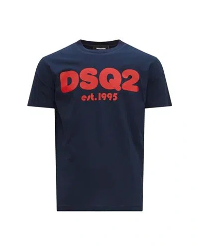 Dsquared2 T-shirt Man T-shirt Blue Size Xxl Cotton In Blue