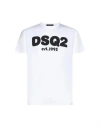 Dsquared2 Crew Neck Cool Fit T-shirt With Printed Logo In White