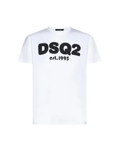 Dsquared2 Crew Neck Cool Fit T-shirt With Printed Logo In White