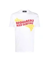 Dsquared2 Keep Surfing Cotton T-shirt In White