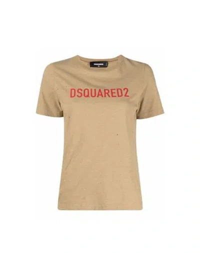 Dsquared2 T-shirt Woman T-shirt Beige Size Xs Cotton In Neutral