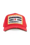 Dsquared2 Patch-detail Corduroy Baseball Cap In Red