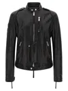 Dsquared2 X Ducati Capsule Leather Jacket Puffer Jackets Black In Black