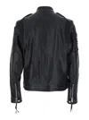 Dsquared2 Ducati X D2 Black Jacket With Mandarin Collar And Logo Embossed On The Back In Leather Man In Black