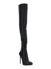 Dsquared2 'ducati X D2' Black Knee-high Boots With Logo Lettering And High Stiletto Heel In Leather Woman In Black