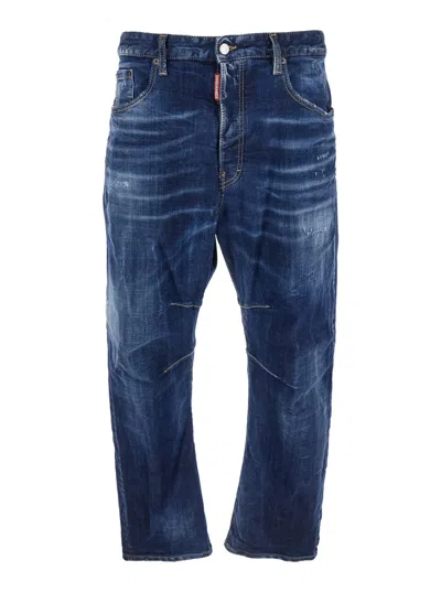 Dsquared2 Ducati X D2 Blue Jeans With Logo Patch On The Rear And Belt Loops In Denim Man
