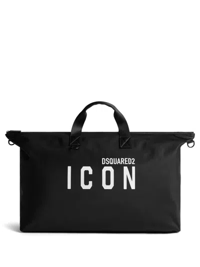 Dsquared2 Icon Duffle Bag In Nero