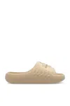 Dsquared2 Logo-embossed Flatform Slides In Beige