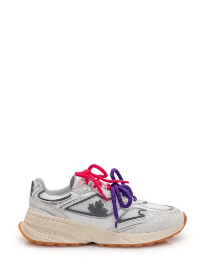 Dsquared2 Dynamic Fashion Sneakers In Bianco/argento