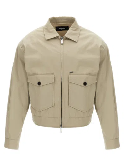 Dsquared2 Easy Cotton Kaban Casual Jackets And Parka In Beige