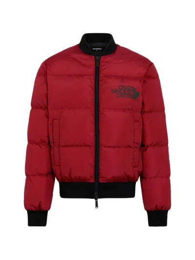 Dsquared2 Easy Down Bomber Jacket In Red