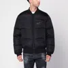 Dsquared2 Classic Black Puffer Bomber Jacket With Ribbed Cuffs In Black