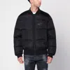 Dsquared2 Classic Black Puffer Bomber Jacket With Ribbed Cuffs In Black
