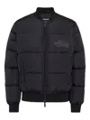 Dsquared2 Classic Black Puffer Bomber Jacket With Ribbed Cuffs In Black