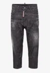Dsquared2 Tief Sitzende Cropped-jeans In Black