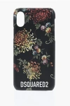 Dsquared2 Eco-leather Iphone X Case With Floral Motif In Black