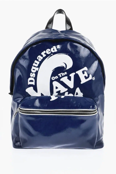 Dsquared2 Eco-patent Leather Wave Backpack With Print