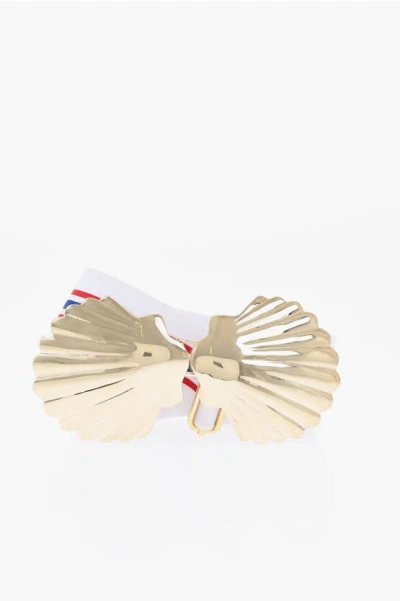 Dsquared2 Elastic Fabric Belt With Shell-shaped Buckle 40mm