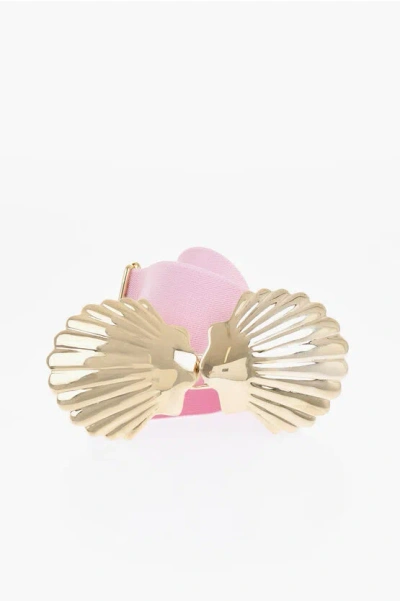 Dsquared2 Elastic Fabric Belt With Shell-shaped Buckle 40mm
