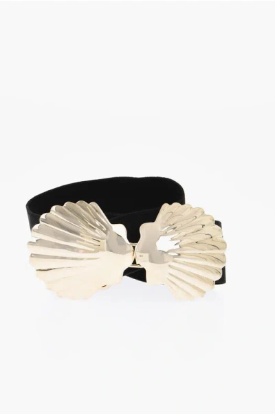 Dsquared2 Elastic Fabric Belt With Shell-shaped Buckle 40mm