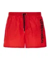 Dsquared2 Swim Trunks Mid-length Elastic Waistband In Red