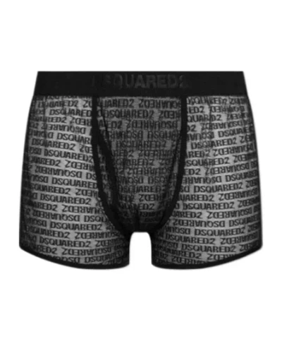 Dsquared2 Elastic Waist Boxer In Black