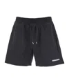 Dsquared2 Black Bermuda With Elastic Waist And Drawstring And Logo On The Front In Cotton Man In Black