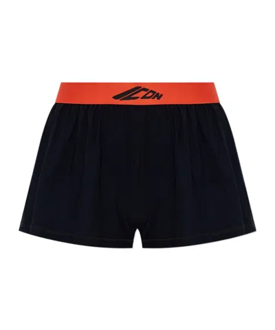 Dsquared2 Elastic Waist Shorts In Black