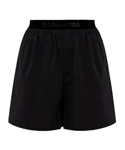 Dsquared2 Elastic Waist Shorts In Black