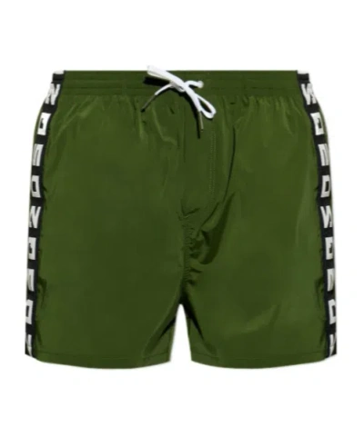 Dsquared2 Elastic Waist Shorts In Green